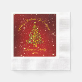 Name Matching Set Weihnachts Red Gold Tree hinzufü Serviette