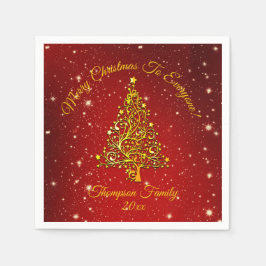 Name Matching Set Weihnachts Red Gold Tree hinzufü Serviette
