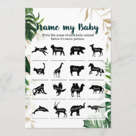 Name mein Baby Gold Safari Baby Showspiel Einladung
