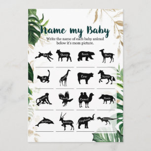 Name meines Baby Gold Safari Baby Showspiels Einladung