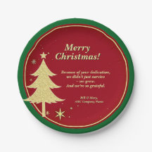 Name Meldung Red, Gold Christmas Tree 7"