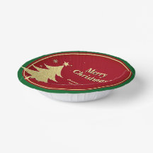 Name Meldung Red, Gold Christmas Tree