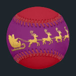 Name Merry Christmas Santa Reindeer Red Lila Baseball<br><div class="desc">Basketball Geschenk für Weihnachtszeit Haben Sie eine gute Zeit! FlorenceK Design</div>