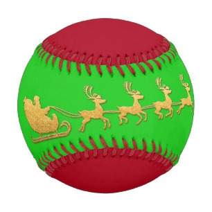 Name Merry Weihnachten Santa Reindeer Red GreenGo Baseball
