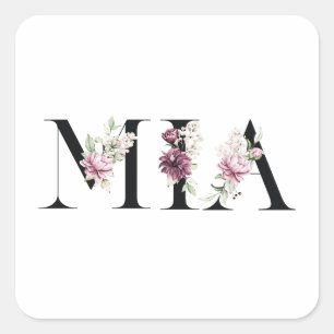 Name Mia Quadratischer Aufkleber