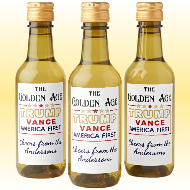 Name, Mini-Flaschen Präsident Trump, das goldene Z Weinetikett (Von Creator hochgeladen)