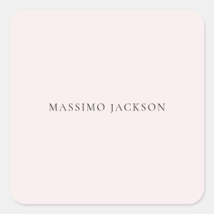 Name Minimalist Modern Schlicht Einfach Pastellfar Quadratischer Aufkleber