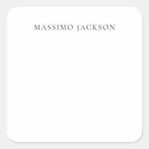 Name Minimalistisch Modern Schlicht Einfach Schwar Quadratischer Aufkleber