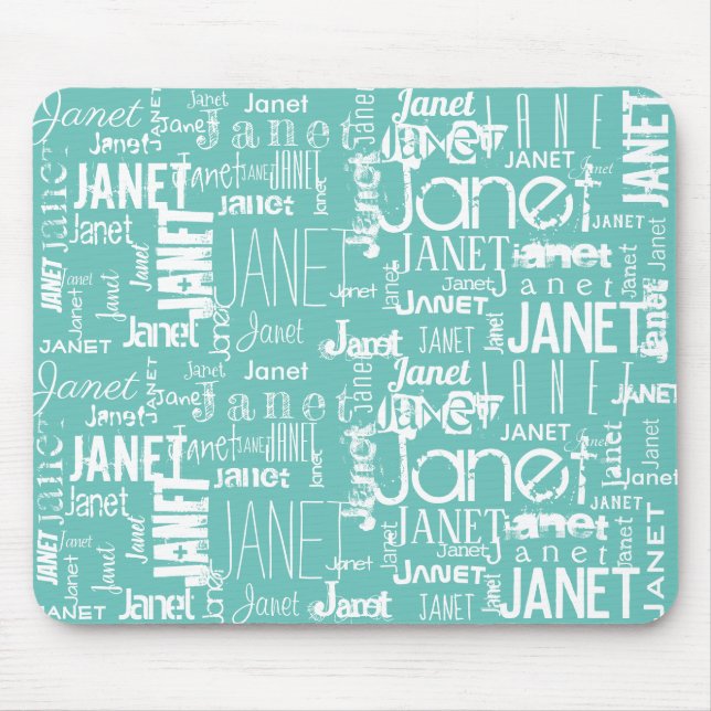 Name Minze Green Word Cloud | Personalisieren Mousepad (Vorne)