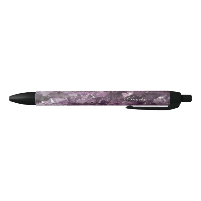 Name mit Foto von Amethyst Crystals Kugelschreiber (Unterseite)