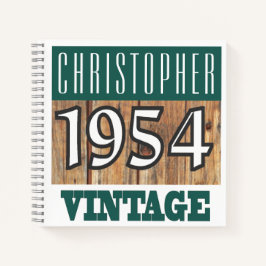 Name mit Jahr 1954 Vintages Notebook Notizbuch