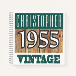 Name mit Jahr 1955 Vintages Notebook Notizbuch