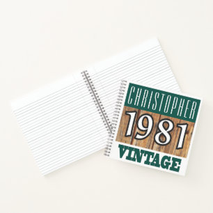 Name mit Jahr 1981 Vintage Notizbuch