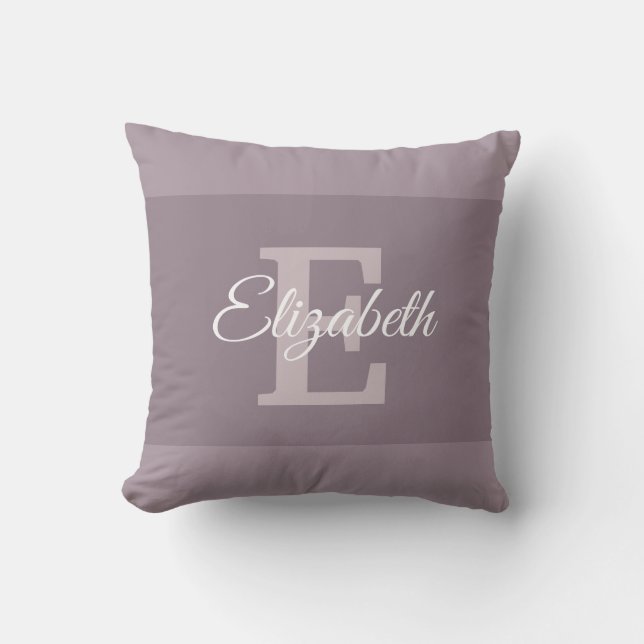 Name Mit Monogramm Anfangsbuchstabe E Elegantes Sk Kissen (Vorderseite)