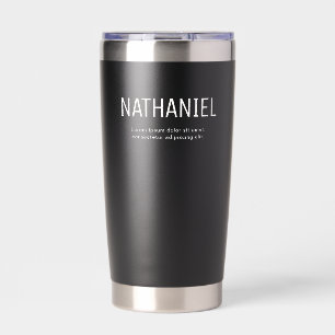 Name Modern Bold Schwarz Thermobecher