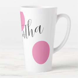 Name Modern Large Pink Polka Dots Milchtasse
