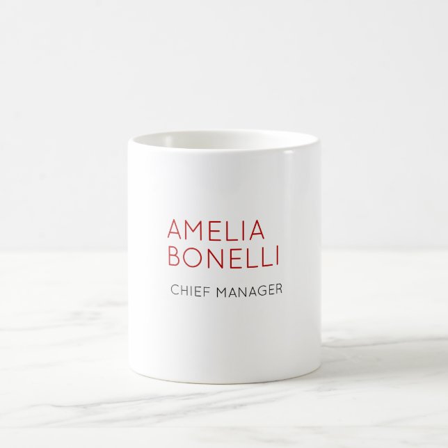 Name Modern Minimalist Professional Plain Casual Kaffeetasse (Mittel)