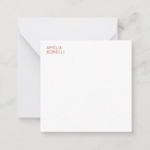 Name Modern Minimalist Professionell Einfach Weiß Mitteilungskarte