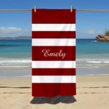 Name Modern Red Striped Pattern