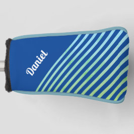 Name Modern trendy Geometric Striping Deep Blue Golf Headcover