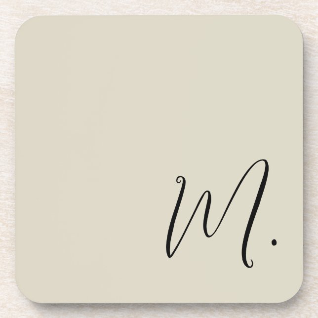 Name Moderne Monogramm-Erstkalligraphie hinzufügen Getränkeuntersetzer (Vorderseite)