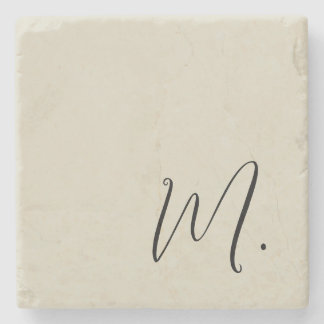 Name Moderne Monogramm-Erstkalligraphie hinzufügen Steinuntersetzer