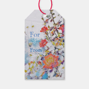 Name-moderne mystische Rosen-Geschenk-Umbauten Geschenkanhänger