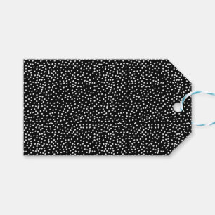 Name Moderner Niedlicher Polka Dot Black und White Geschenkanhänger