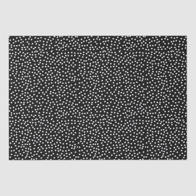 Name Moderner Niedlicher Polka Dot Black und White Seidenpapier (Vorderseite)
