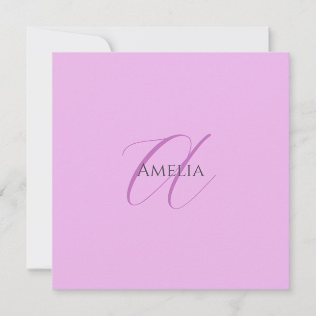 Name Monogram Initial Letter Orchid & Lilac (Vorderseite)