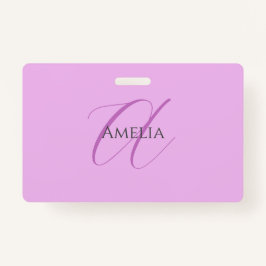 Name Monogram Initial Letter Orchid & Lilac Ausweis