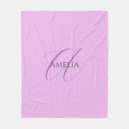 Name Monogram Initial Letter Orchid & Lilac Fleecedecke
