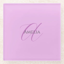 Name Monogram Initial Letter Orchid & Lilac Glasuntersetzer