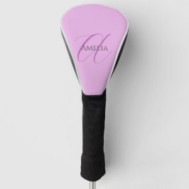 Name Monogram Initial Letter Orchid & Lilac Golf Headcover