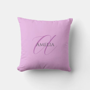 Name Monogram Initial Letter Orchid & Lilac Kissen
