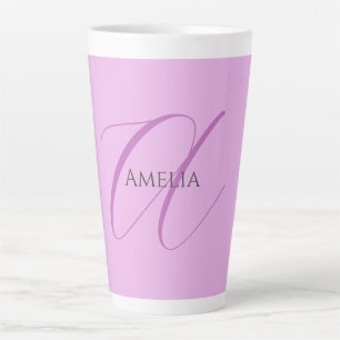 Name Monogram Initial Letter Orchid & Lilac Milchtasse