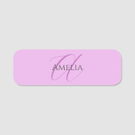 Name Monogram Initial Letter Orchid & Lilac Namensschild