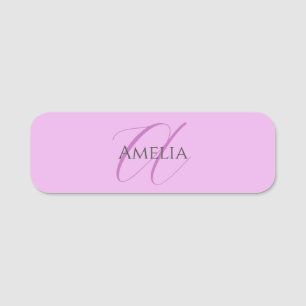 Name Monogram Initial Letter Orchid & Lilac Namensschild