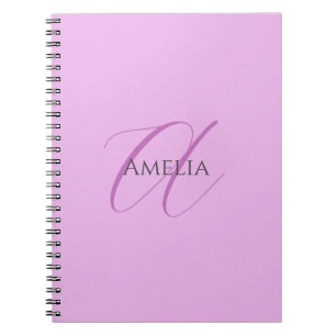 Name Monogram Initial Letter Orchid & Lilac Notizblock