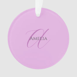 Name Monogram Initial Letter Orchid & Lilac Ornament