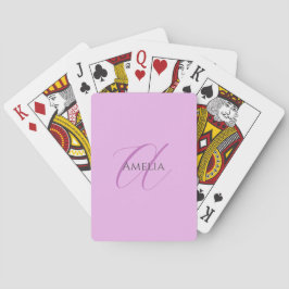 Name Monogram Initial Letter Orchid & Lilac Spielkarten
