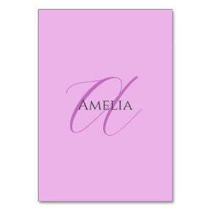 Name Monogram Initial Letter Orchid & Lilac Tischnummer