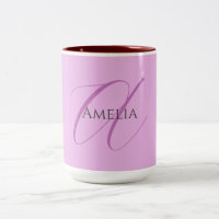 Name Monogram Initial Letter Orchid & Lilac