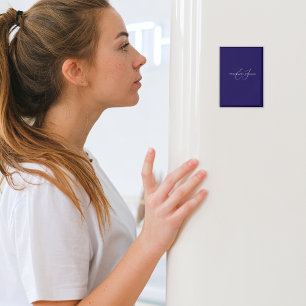 Name Monogram Klassisch blau-weiß Magnet