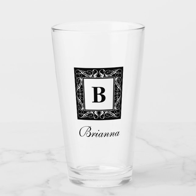 Name Monogram Regal Style Glass (Version 1) Glas (Vorderseite)