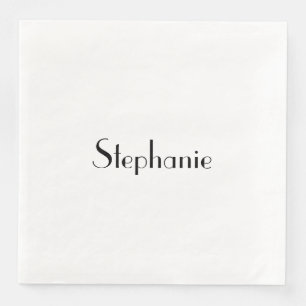 Name Monogram Template Schwarz-weiß 2022 Serviette