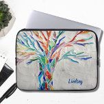 Name Monogram Tree Laptopschutzhülle<br><div class="desc">Dieser Oberarm ist mit einem Mosaikbaum in den Farben des Regenbogens geschmückt. Einfach mit Ihrem Namen oder Monogramm anpassbar. Verwenden Sie die Option Weitere anpassen, um die Textgröße, den Stil oder die Farbe zu ändern, wenn Sie möchten. Weil wir unsere eigenen Kunstwerke erstellen, werden Sie dieses exakte Bild von anderen...</div>