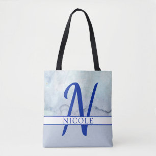 Name/Monogramm blaue Farbe Tasche