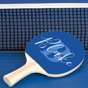 Name Monogramm Buchstabe B blau Blauer Zoll Tischtennis Schläger