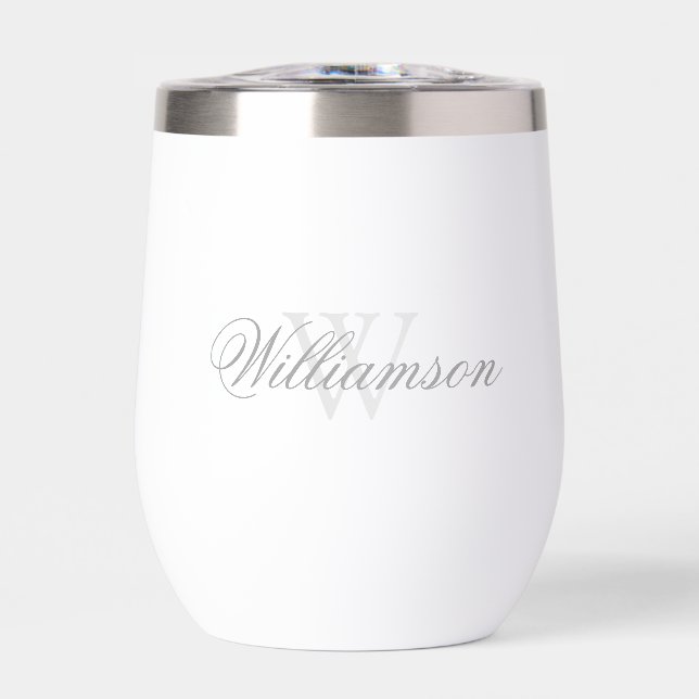 Name & Monogramm in Grau (Vorderseite)